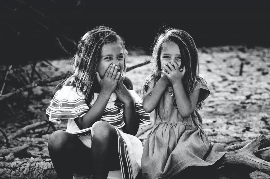 girls laughing and talking